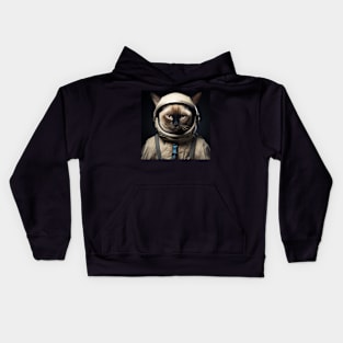 Astronaut Cat in Space - Siamese Kids Hoodie